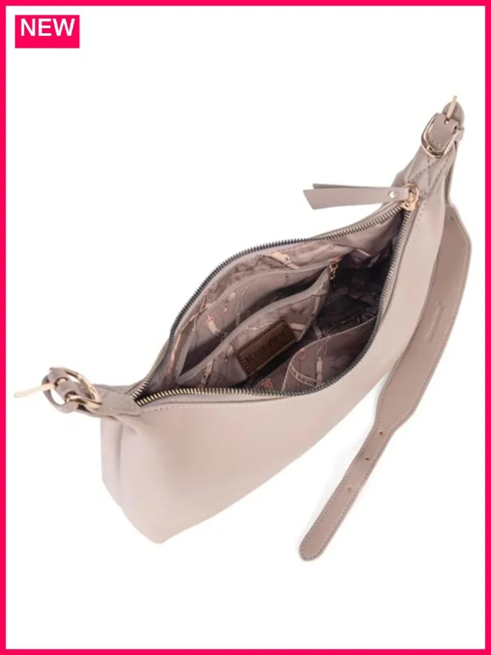 Vegan Leather Hobo Shoulder Bag Medium Crescent Purse